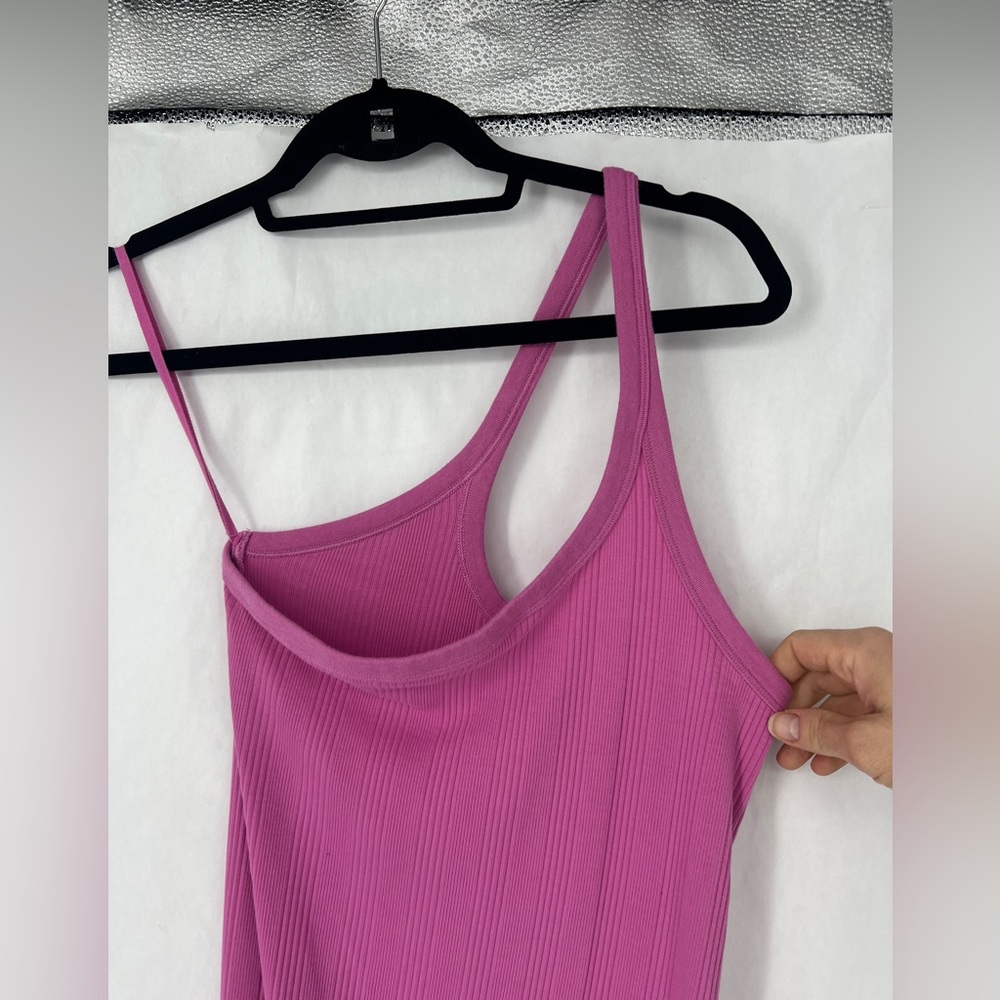 Aerie ribbed one shoulder ribbed midi dress pink - Picture 6 of 11